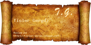 Tisler Gergő névjegykártya